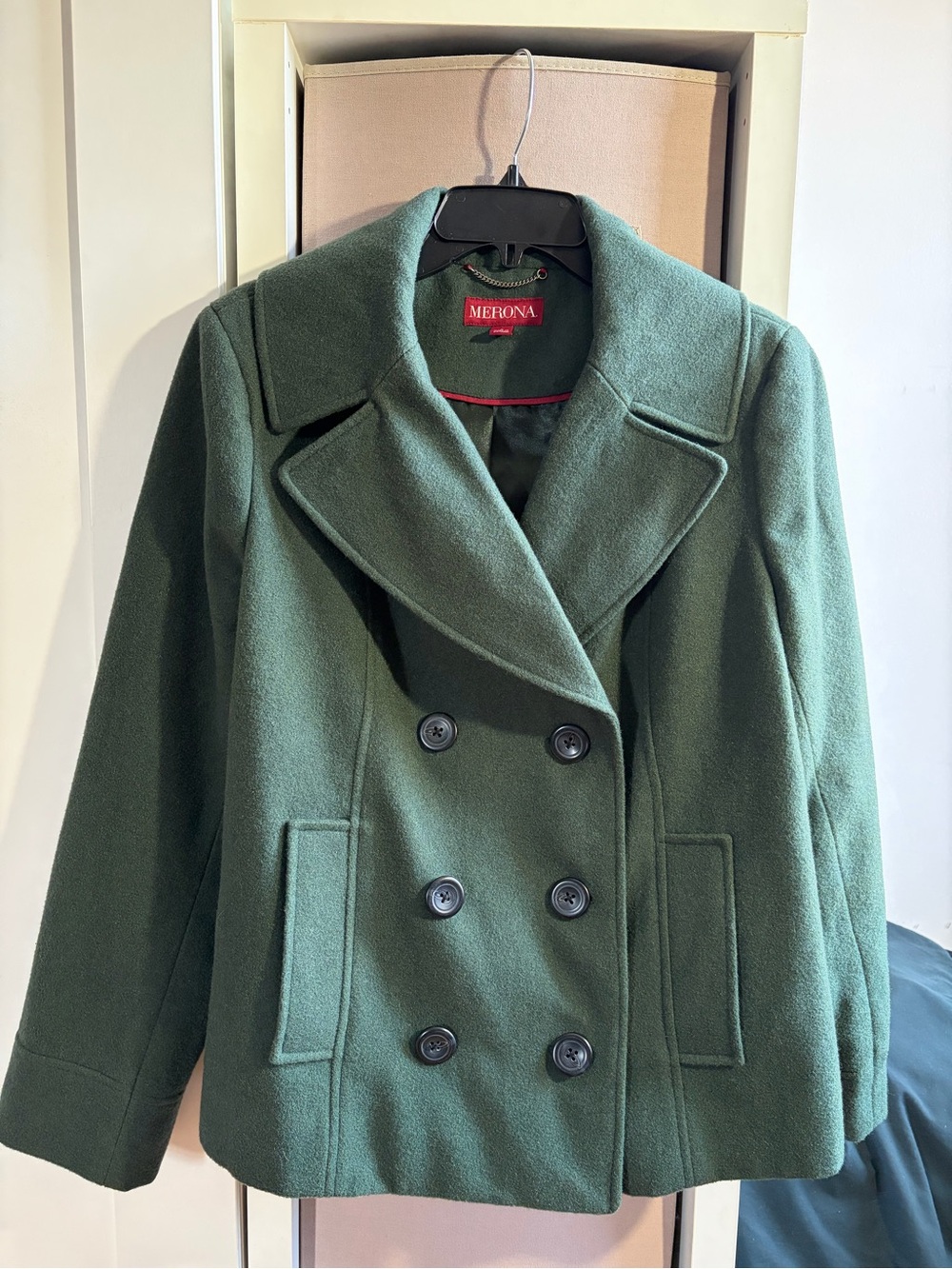 forest green wool peacoat